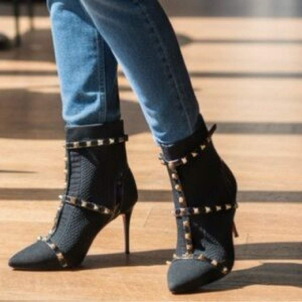 Catherine Malandrino Black Studded Heels - Picture 2 of 3